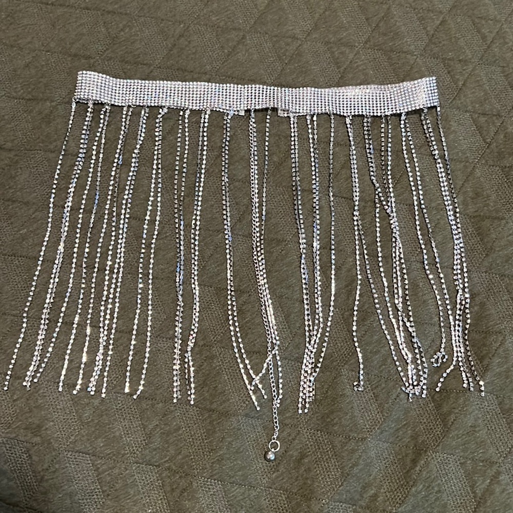 Rhinestone Fringe Belt